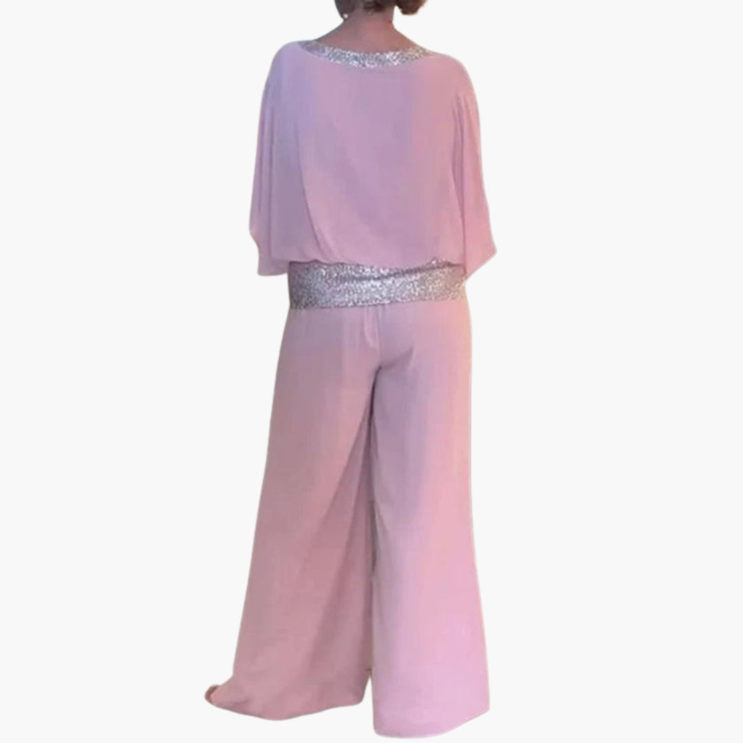 Ismerie | Women’s Layered Overlay Wide-Leg Jumpsuit