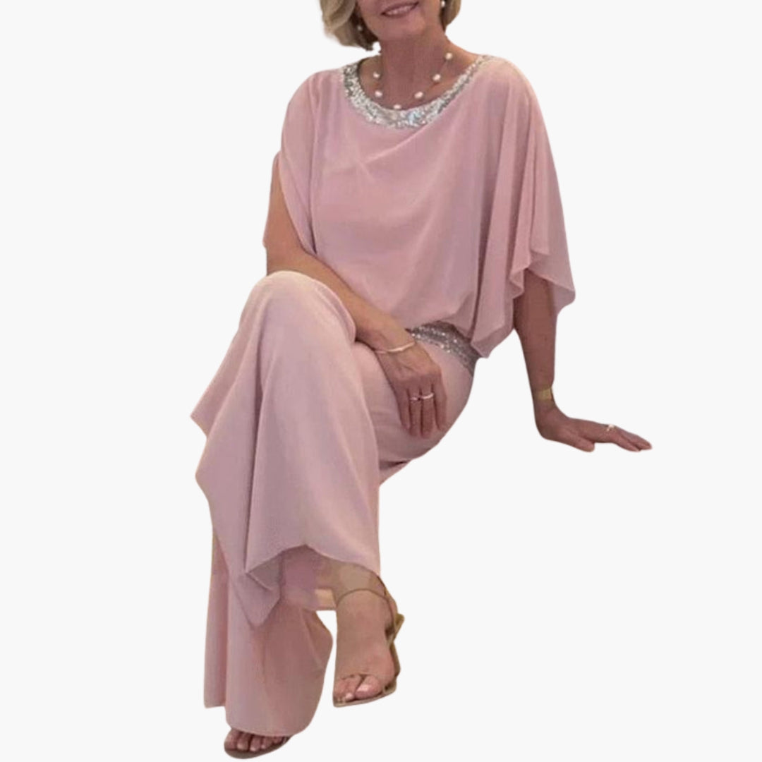 Ismerie | Women’s Layered Overlay Wide-Leg Jumpsuit