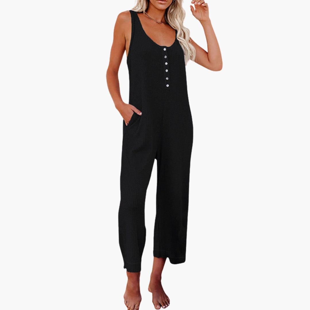 Euphrasia | Women’s Button-Front Pocket Jumpsuit