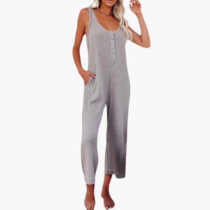 Euphrasia | Women’s Button-Front Pocket Jumpsuit