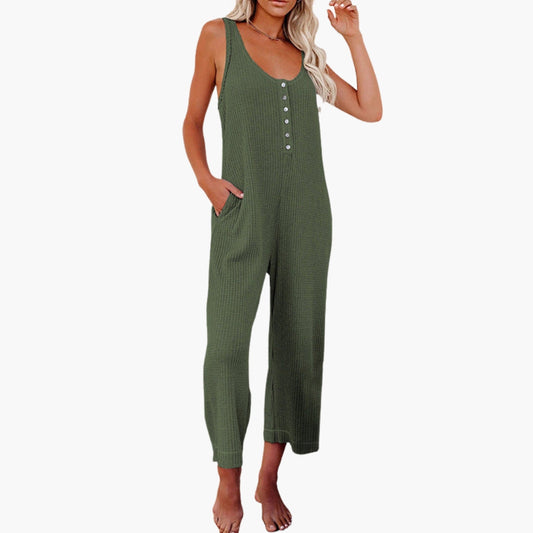 Euphrasia | Women’s Button-Front Pocket Jumpsuit