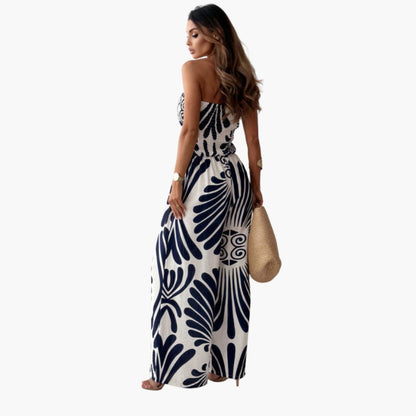 Janelle | Women’s Strapless Floral Wide-Leg Jumpsuit
