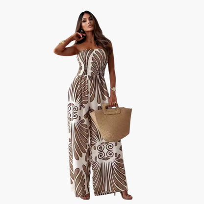 Janelle | Women’s Strapless Floral Wide-Leg Jumpsuit