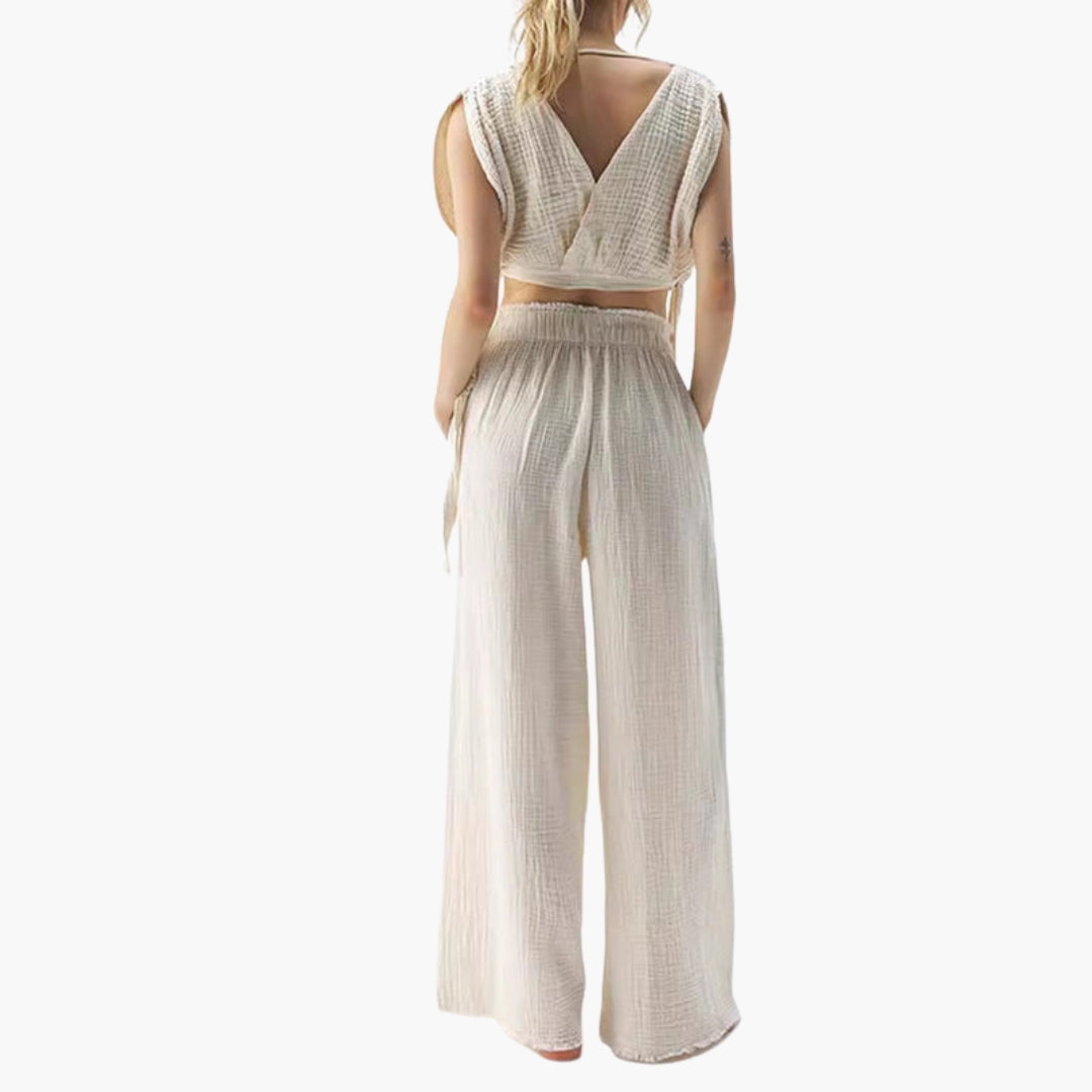 Lorelei | Women’s Two-Piece V-Neck Wide-Leg Jumpsuit Set