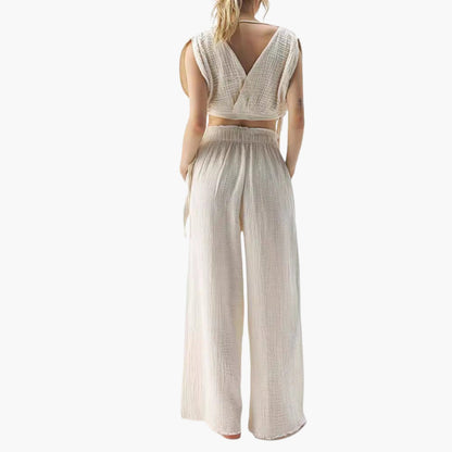 Lorelei | Women’s Two-Piece V-Neck Wide-Leg Jumpsuit Set