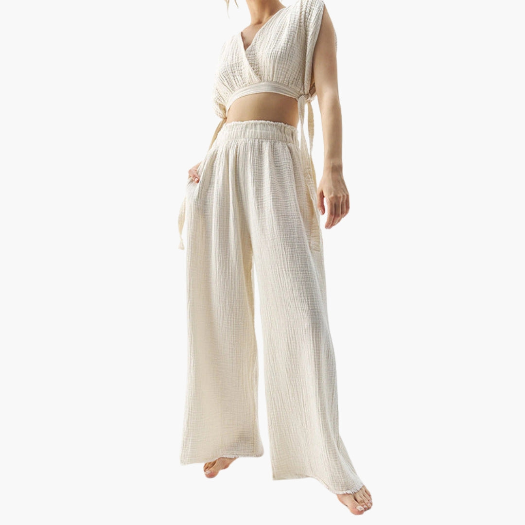 Lorelei | Women’s Two-Piece V-Neck Wide-Leg Jumpsuit Set