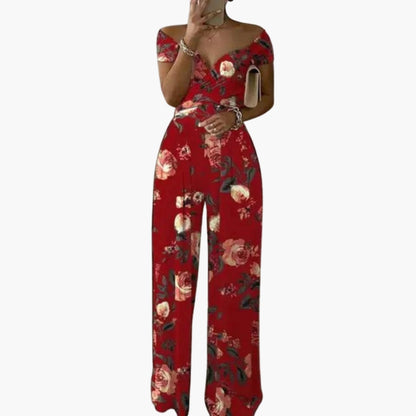 Lillian | Women’s Off Shoulder Floral Print Wide-Leg Jumpsuit