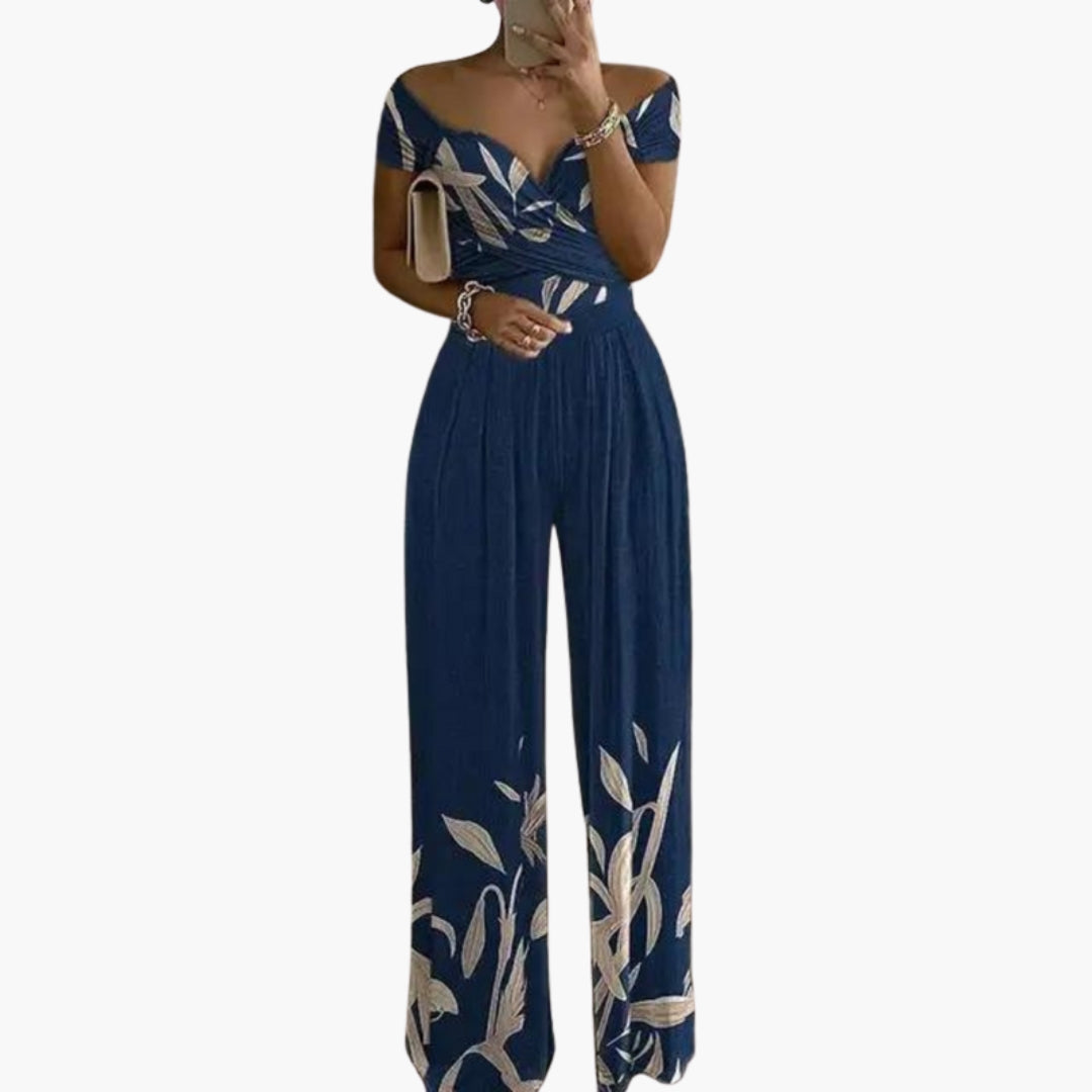 Lillian | Women’s Off Shoulder Floral Print Wide-Leg Jumpsuit