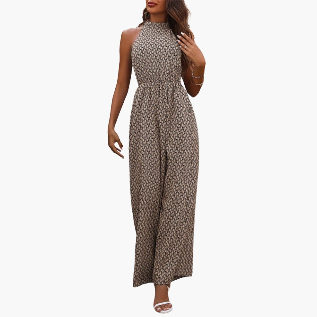 Avery | Women’s Sleeveless High Neck Wide-Leg Jumpsuit