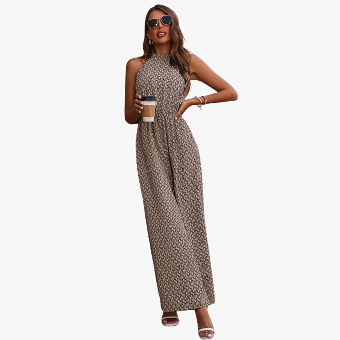 Avery | Women’s Sleeveless High Neck Wide-Leg Jumpsuit