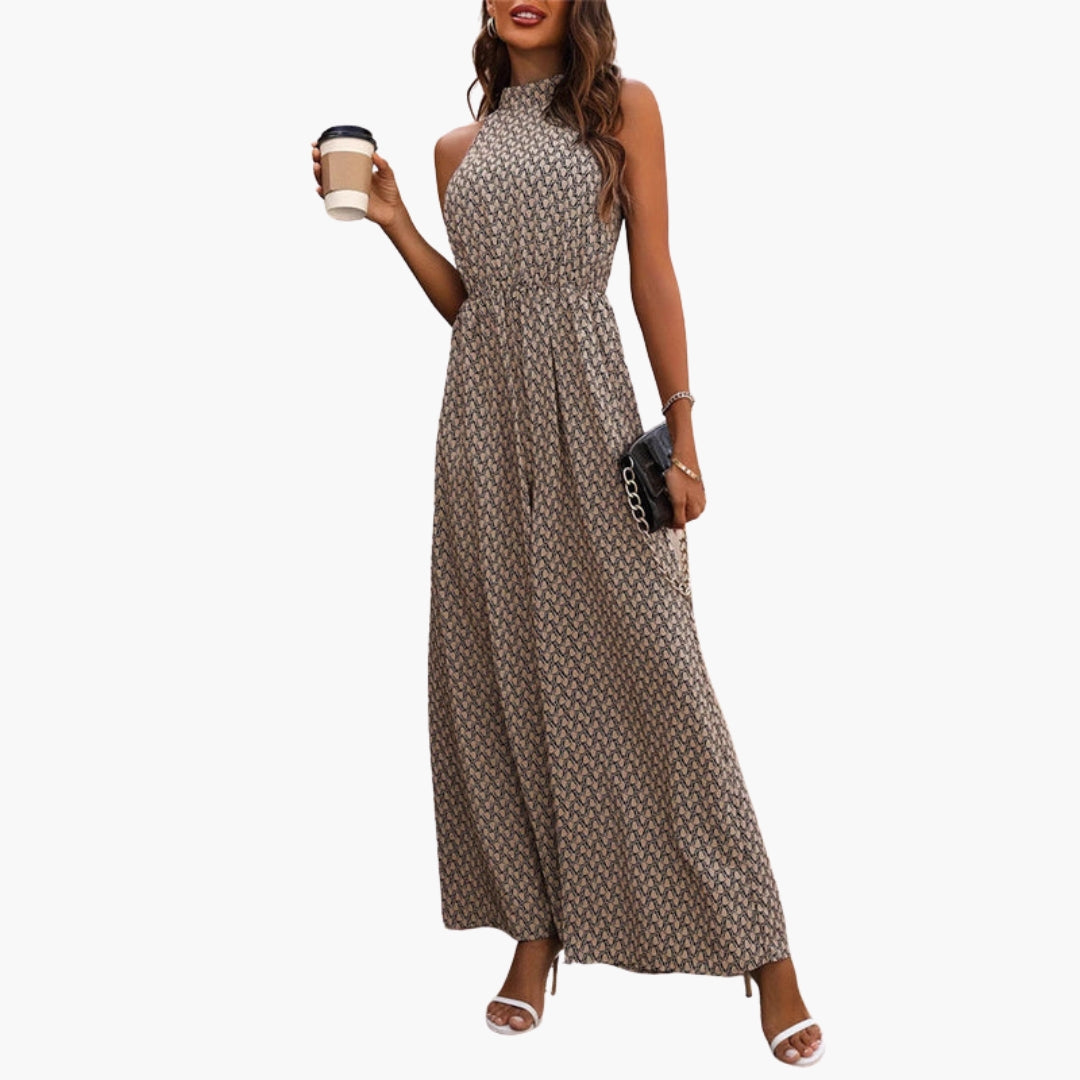 Avery | Women’s Sleeveless High Neck Wide-Leg Jumpsuit