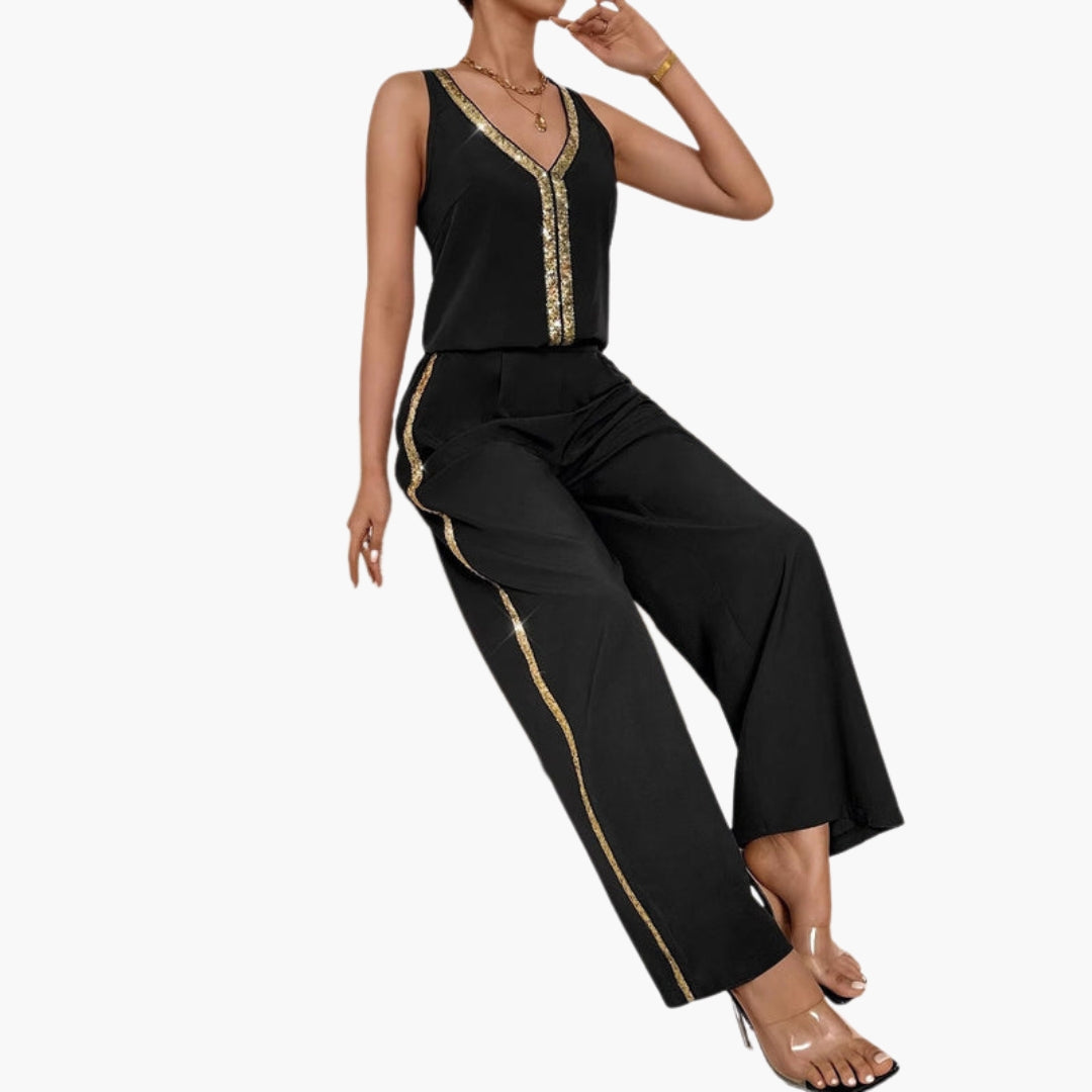 Danica | Women’s Sleeveless V-Neck Wide-Leg Jumpsuit