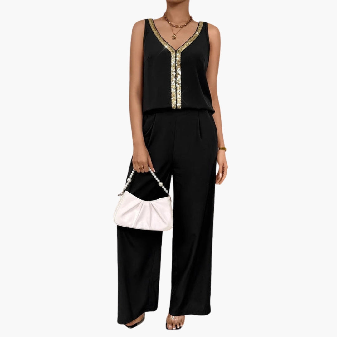 Danica | Women’s Sleeveless V-Neck Wide-Leg Jumpsuit