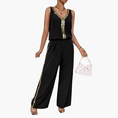 Danica | Women’s Sleeveless V-Neck Wide-Leg Jumpsuit