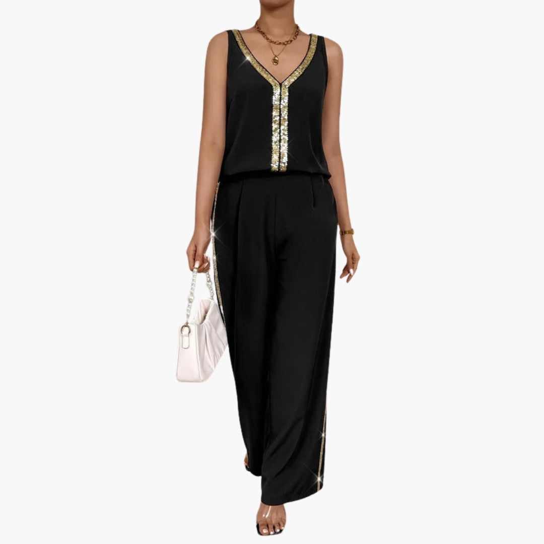Danica | Women’s Sleeveless V-Neck Wide-Leg Jumpsuit