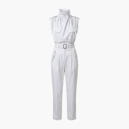Bianca | Women’s Sleeveless High Neck Belted Utility Jumpsuit
