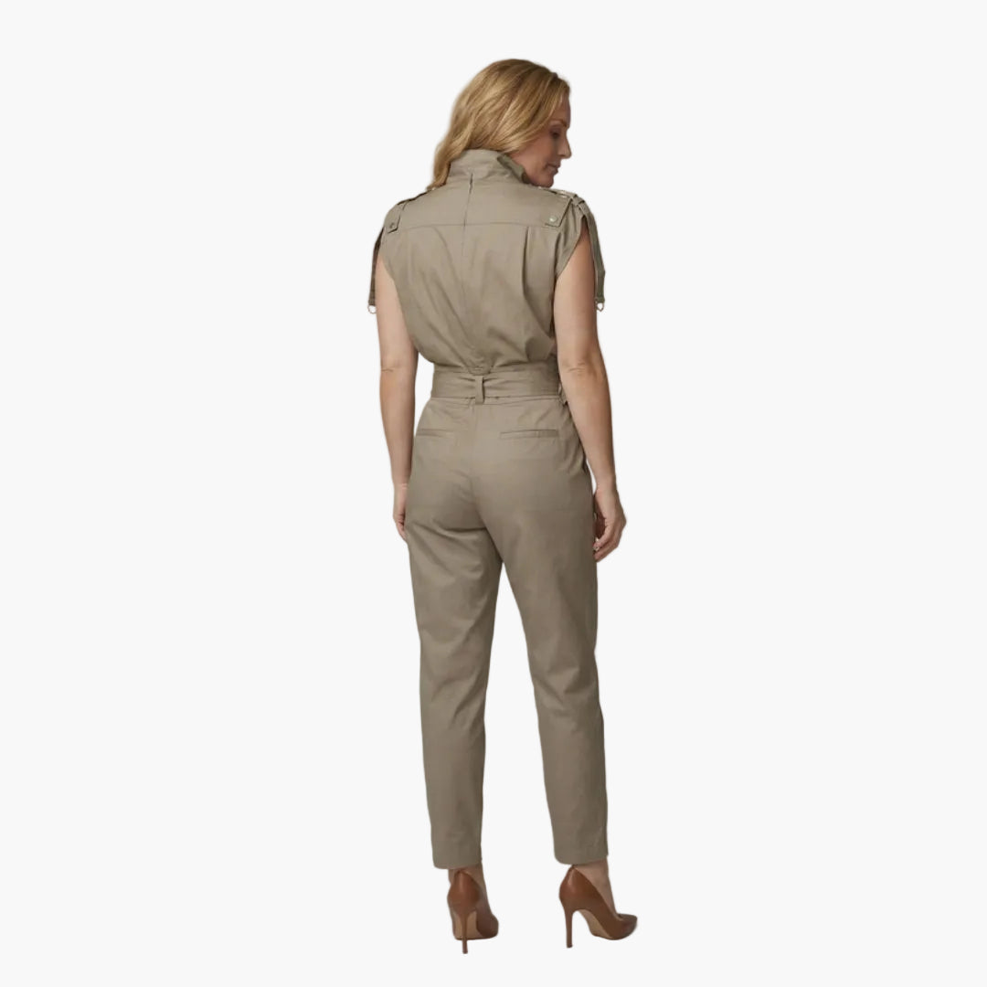 Bianca | Women’s Sleeveless High Neck Belted Utility Jumpsuit