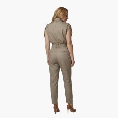 Bianca | Women’s Sleeveless High Neck Belted Utility Jumpsuit