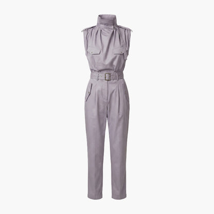 Bianca | Women’s Sleeveless High Neck Belted Utility Jumpsuit