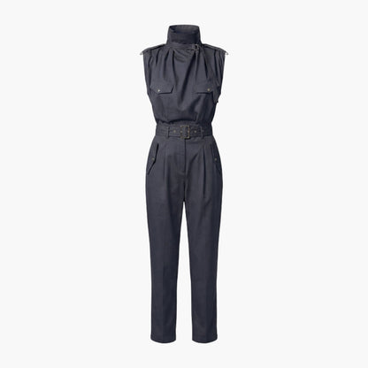 Bianca | Women’s Sleeveless High Neck Belted Utility Jumpsuit