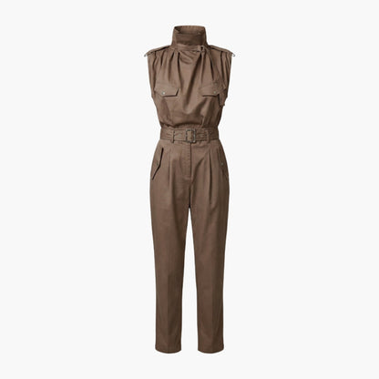 Bianca | Women’s Sleeveless High Neck Belted Utility Jumpsuit