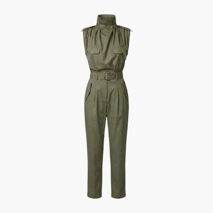 Bianca | Women’s Sleeveless High Neck Belted Utility Jumpsuit
