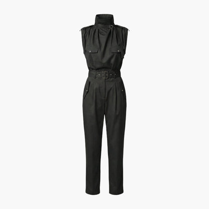 Bianca | Women’s Sleeveless High Neck Belted Utility Jumpsuit