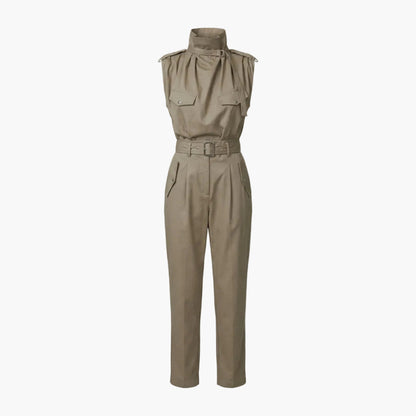 Bianca | Women’s Sleeveless High Neck Belted Utility Jumpsuit