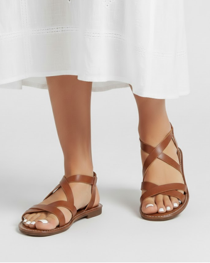 Dhalia | Women’s Crisscross Strap Flat Sandals