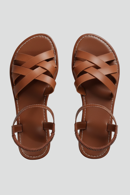 Erine | Women’s Braided Crisscross Ankle Strap Sandals