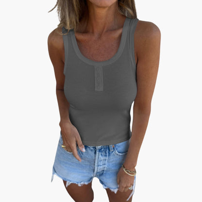 Kylie | Women’s Ribbed Knit Button Front Tank Top
