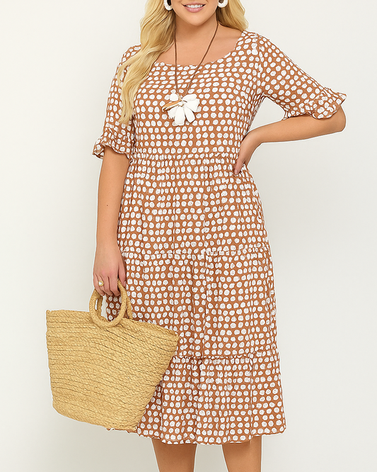 Margery | Women’s Elegant Printed Spring Midi Dress