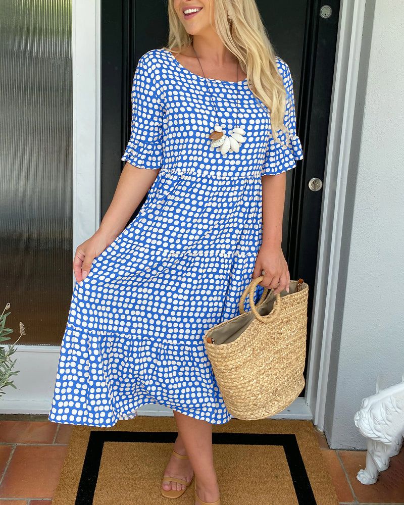 Margery | Women’s Elegant Printed Spring Midi Dress