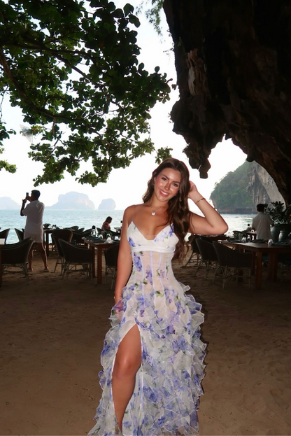 Juliana | Women’s Summer Floral Cut-Out Maxi Dress