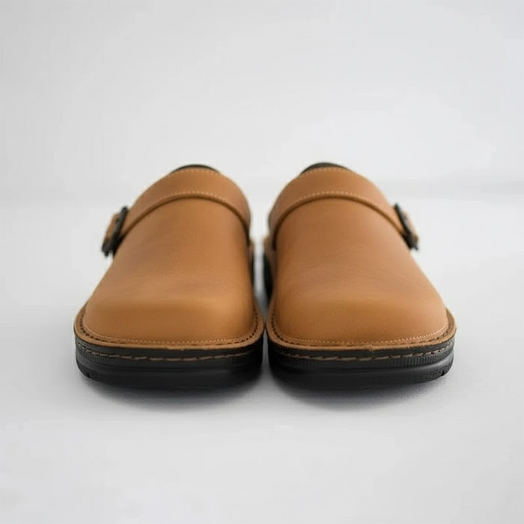 Wyatt | Men’s Orthopedic Leather Slip-On Clogs with Cushioned Support