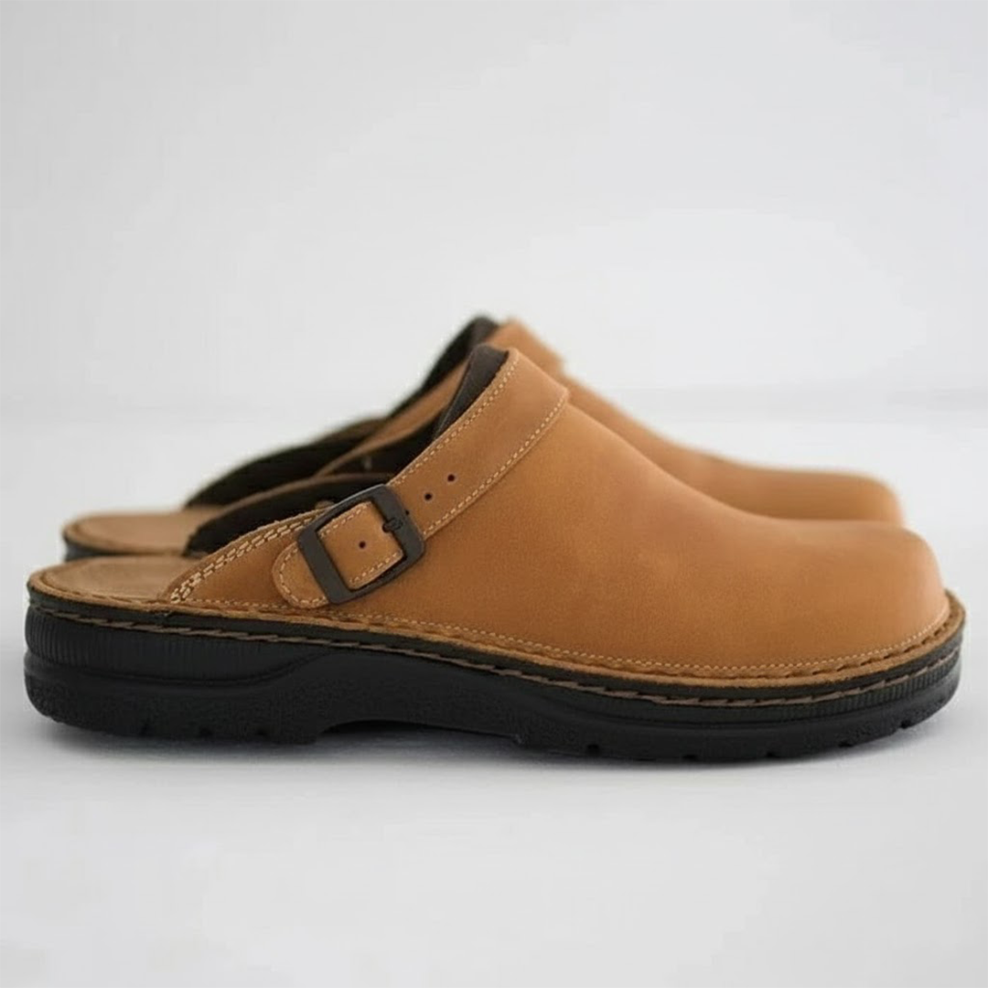 Wyatt | Men’s Orthopedic Leather Slip-On Clogs with Cushioned Support