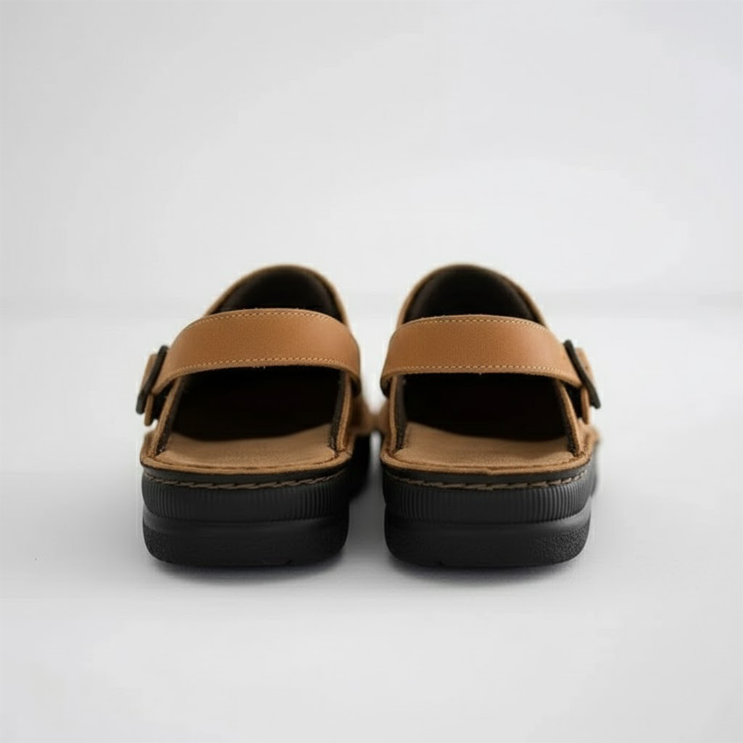 Wyatt | Men’s Orthopedic Leather Slip-On Clogs with Cushioned Support
