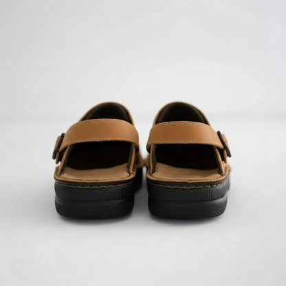 Wyatt | Men’s Orthopedic Leather Slip-On Clogs with Cushioned Support
