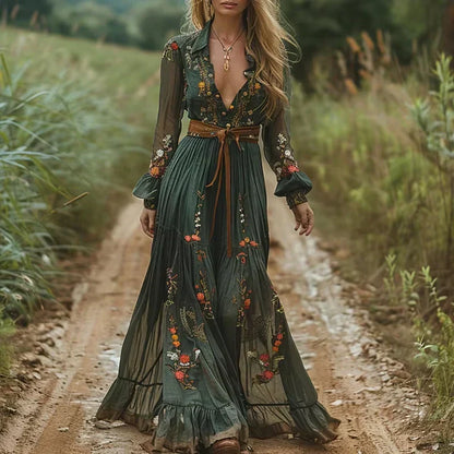 Ophelia | Women’s Summer Boho Ruffled Maxi Dress