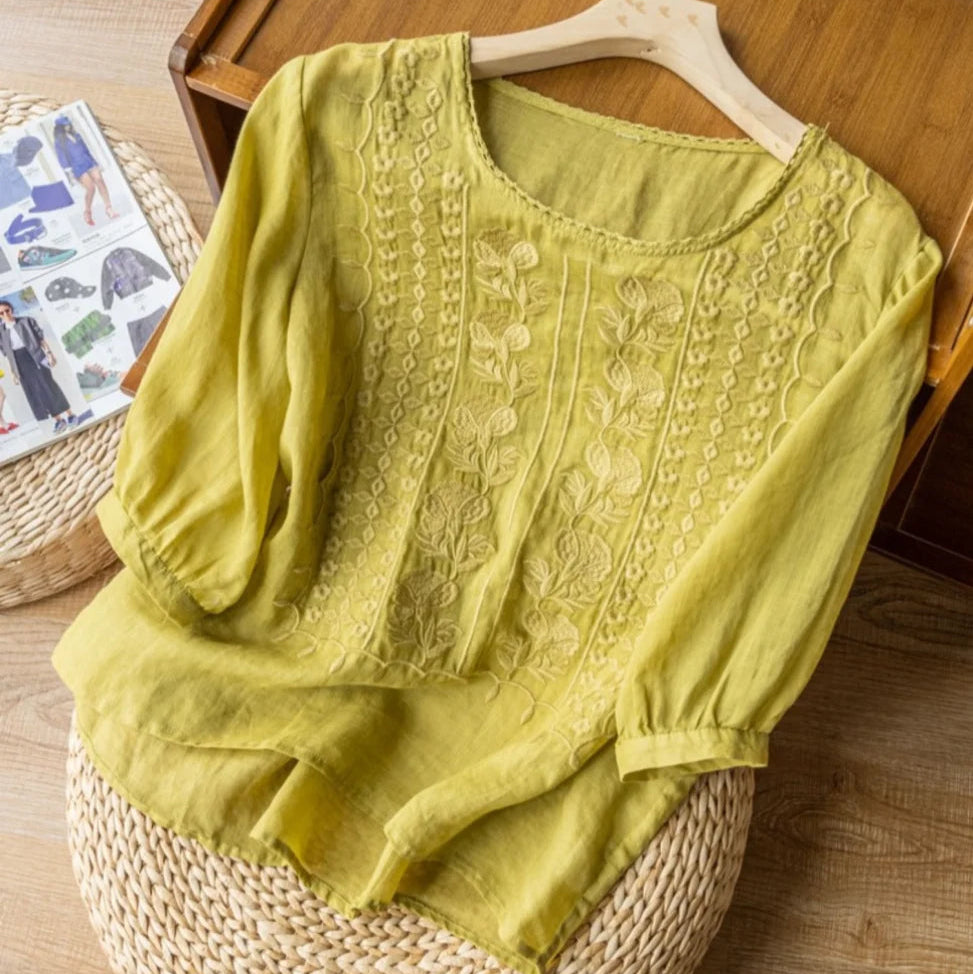 Opal | Women’s Chic Summer Lace-Panel Blouse