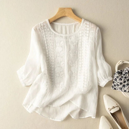 Opal | Women’s Chic Summer Lace-Panel Blouse