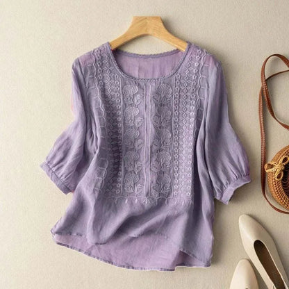 Opal | Women’s Chic Summer Lace-Panel Blouse