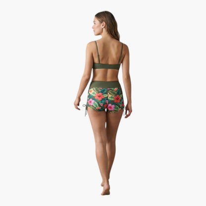 Hailey | Women’s Floral High-Waisted Two-Piece Bikini Set with Tie-Side Shorts