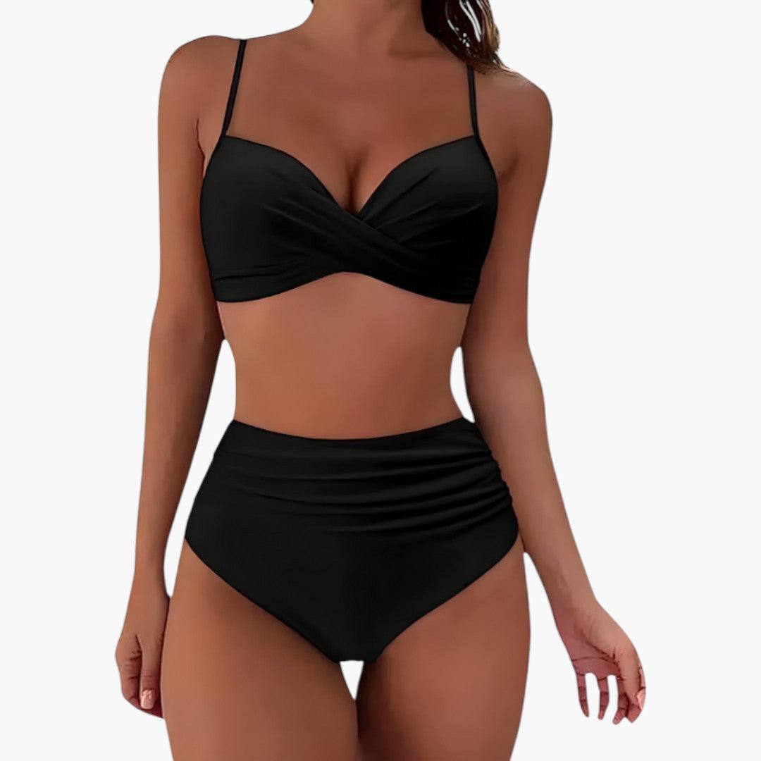 Talia | Women’s High-Waisted Two-Piece Bikini Set with Twist Front Top