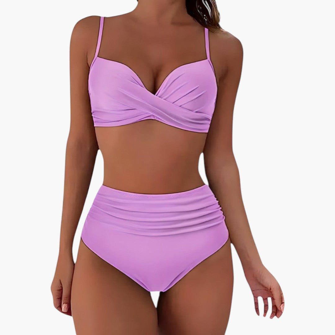 Talia | Women’s High-Waisted Two-Piece Bikini Set with Twist Front Top
