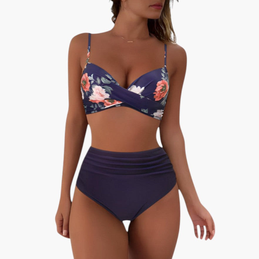 Talia | Women’s High-Waisted Two-Piece Bikini Set with Twist Front Top