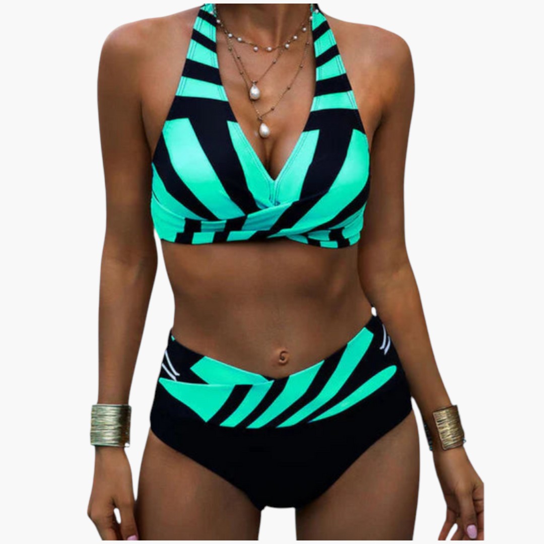 Kira | Women’s Halter Neck Two-Piece Bikini Set with Adjustable Straps