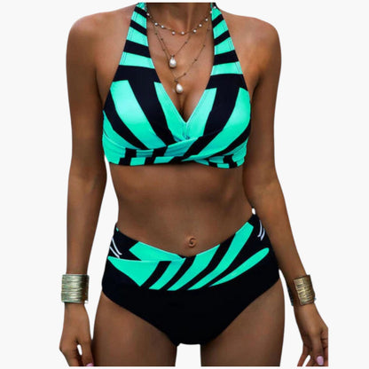 Kira | Women’s Halter Neck Two-Piece Bikini Set with Adjustable Straps
