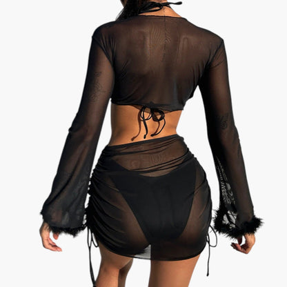 Summer | Women’s Long Sleeve Cover-Up Bikini Set