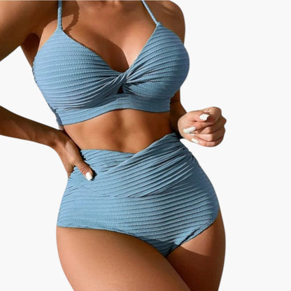 Brenna | Women’s Textured High-Waisted Bikini Set